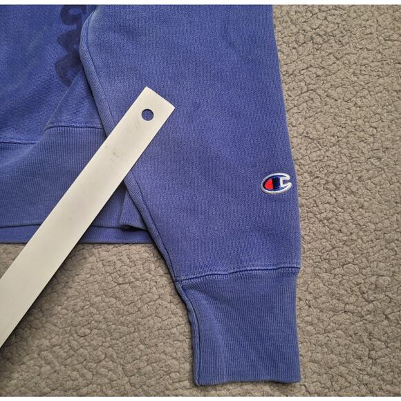 Champion Sweatshirt Mens Small Blue Reverse Weave Spell Out Logo Crewneck S2315 - Picture 6 of 6